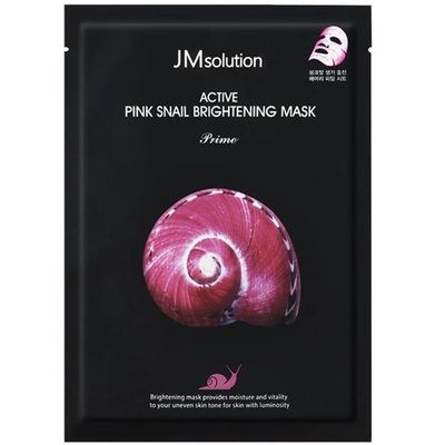 JMsolution Active Pink Snail Brightening Mask Prime, 30ml*1ea - Тканевая маска с муцином улитки 30мл*1шт