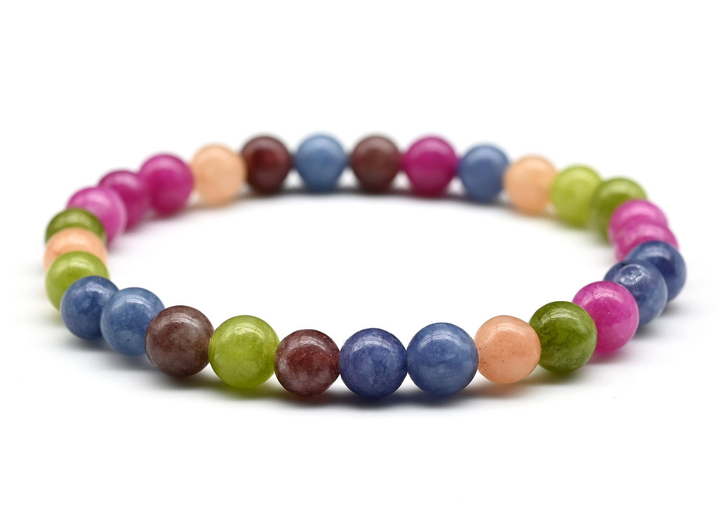 Браслет Кальцит тонированный шар 6-7 мм цвет ассорти