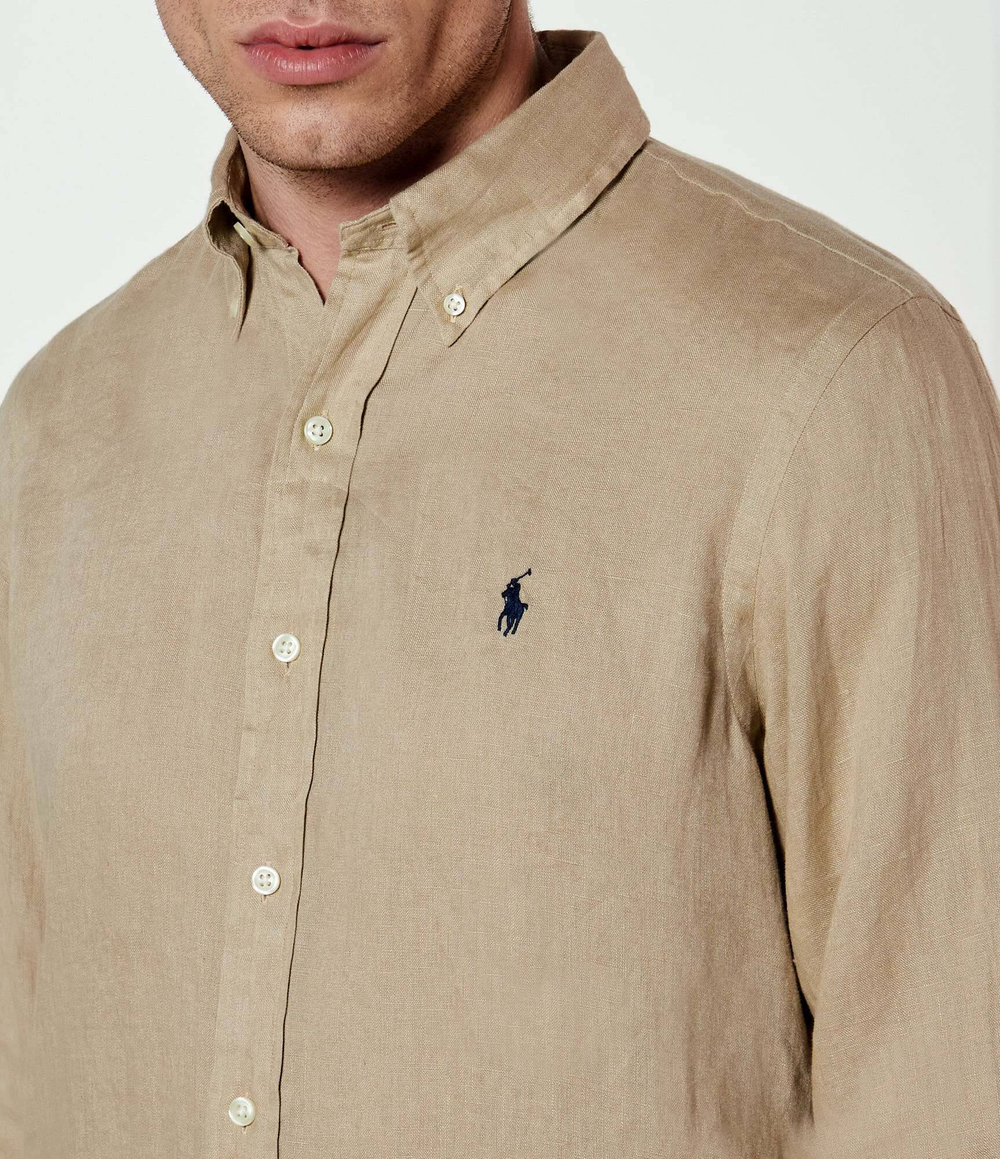 Льняная рубашка POLO RALPH LAUREN - бежевый(710966294)