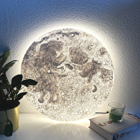 Светильник - Реалистичная Луна (49 см) на стену