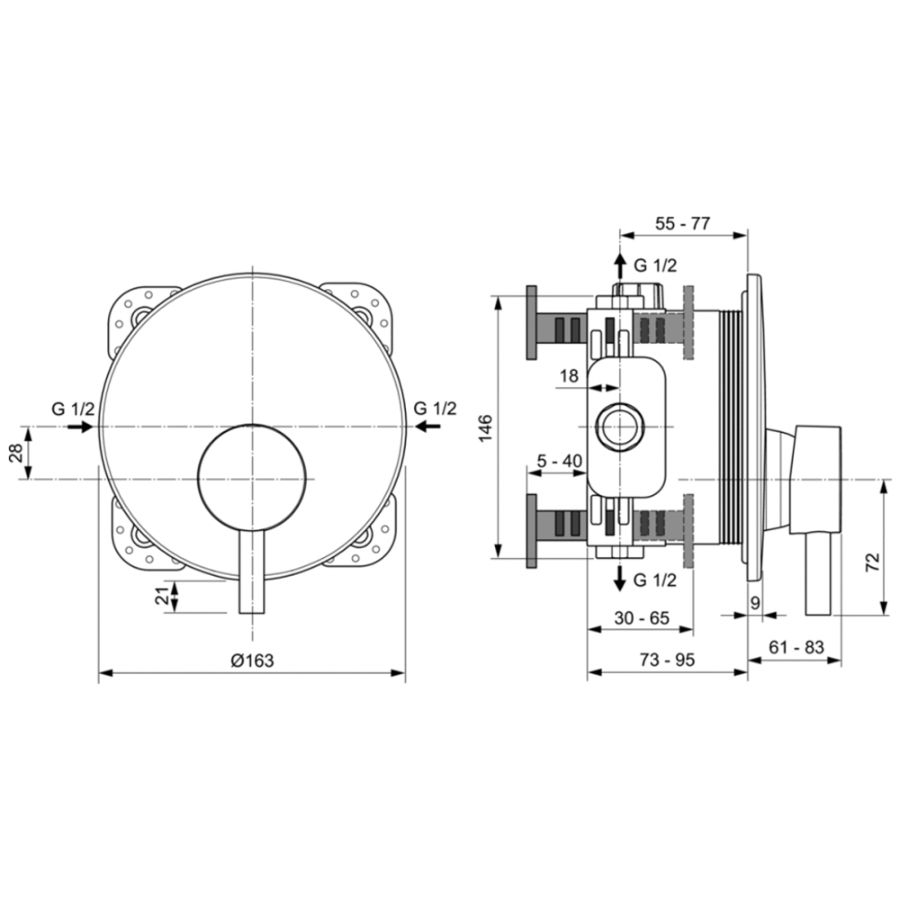 Смеситель Ideal Standard  CERALINE A7388AA для душа