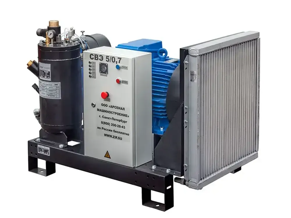 Винтовой компрессор ЗИФ-СВЭ-6,3/0,7 без кожуха цеховой -40°... +40°С