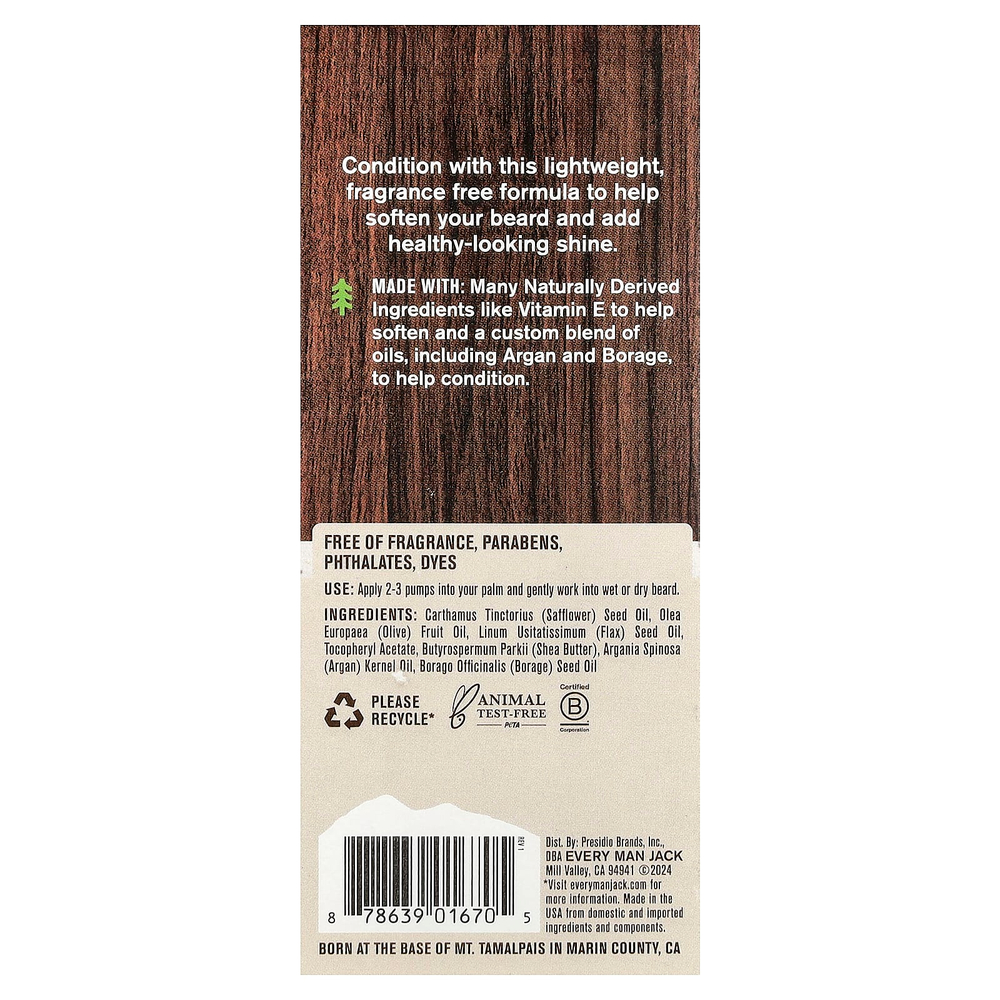 Every Man Jack, масло для бороды, без запаха, 30 мл (1 жидк. унция)