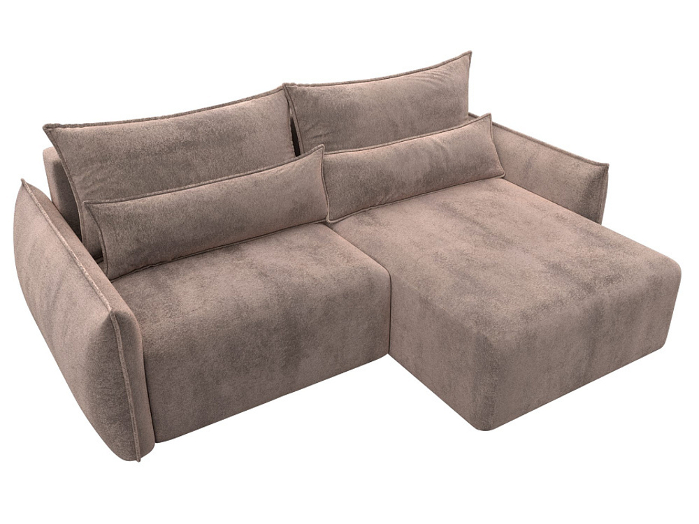 Диван угловой Лига-051 НПБ угол универсальный ВЕЛЮР TOWER 05 бежевый