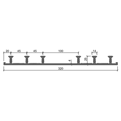 Гидроизоляционная шпонка ХО-320-6/25 ПВХ-П