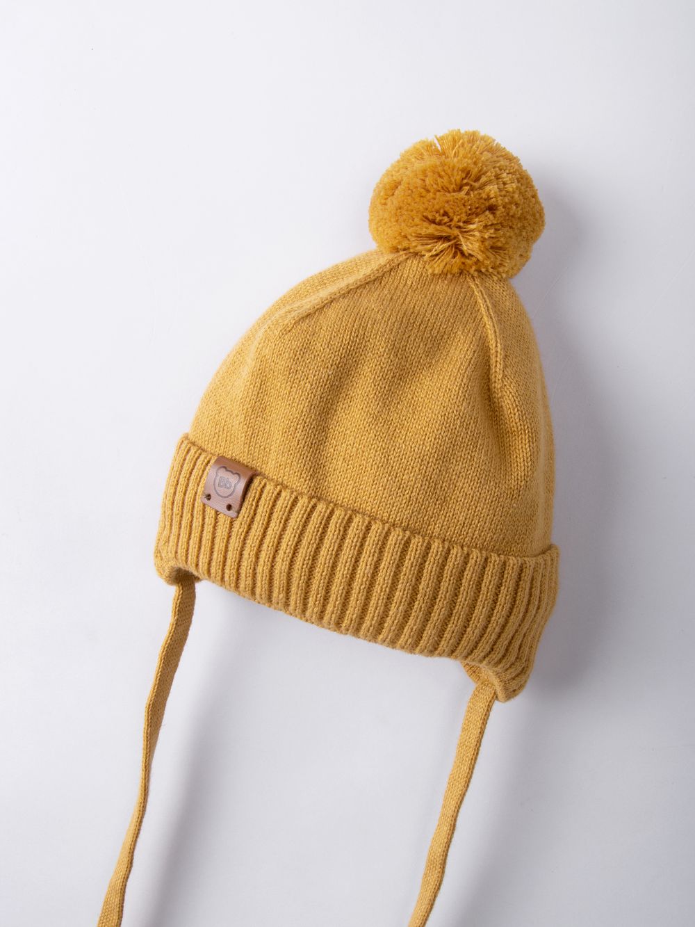 Шапка хлопковая однослойная на подкладе "Горчица" 0+