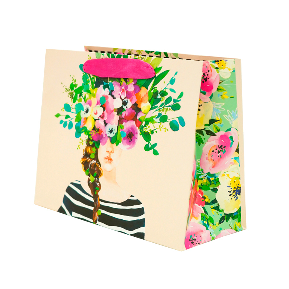 Пакет подарочный "Цветочная" 23*10*18 см