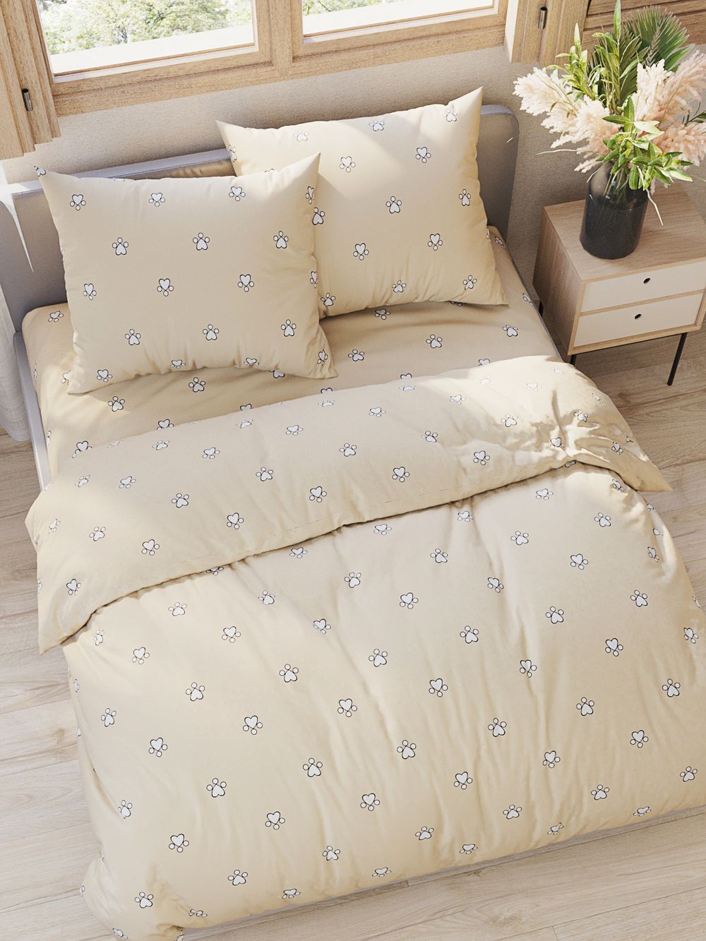 Наволочка комплект 2шт перкаль Сказка "Котики (компаньон)" 40х40 см на молнии