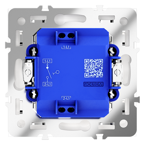 Выключатель встраиваемый VOLTUM S70 одноклавишный 10А, (белый глянцевый)