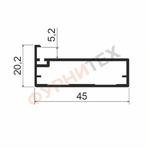 MZ17 Профиль фасадный 3м Латунь A21