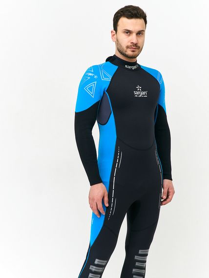 Гидрокостюм Sargan Nero 2.0 Long men 2 мм черно-голубой