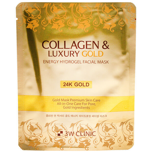 Гидрогелевая маска для лица с золотом и коллагеном 3W Clinic Collagen & Luxury Gold Energy Hydrogel Facial Mask, 30г