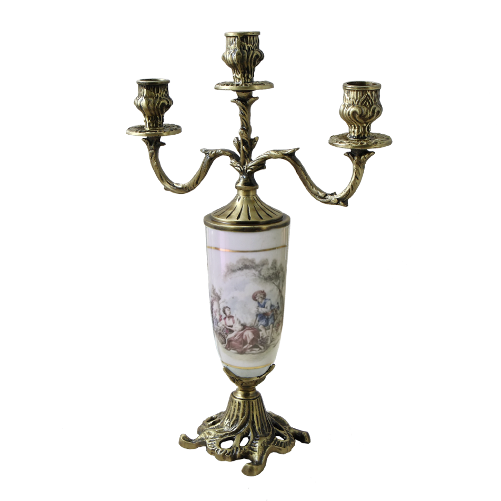 Bello De Bronze Канделябр Триумфато 3-х рожковый, антик