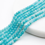 Амазонит, диаметр 3,7-3,9 мм, цена за отрезок 19 см (1/2 нити)