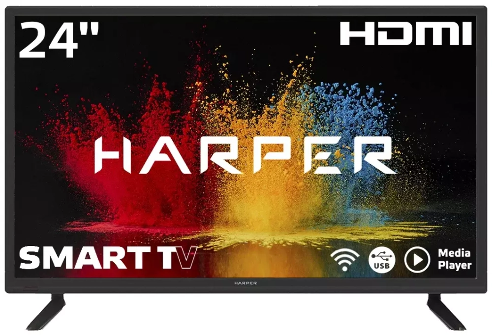 Телевизор HARPER 24" 24R470TS, черный