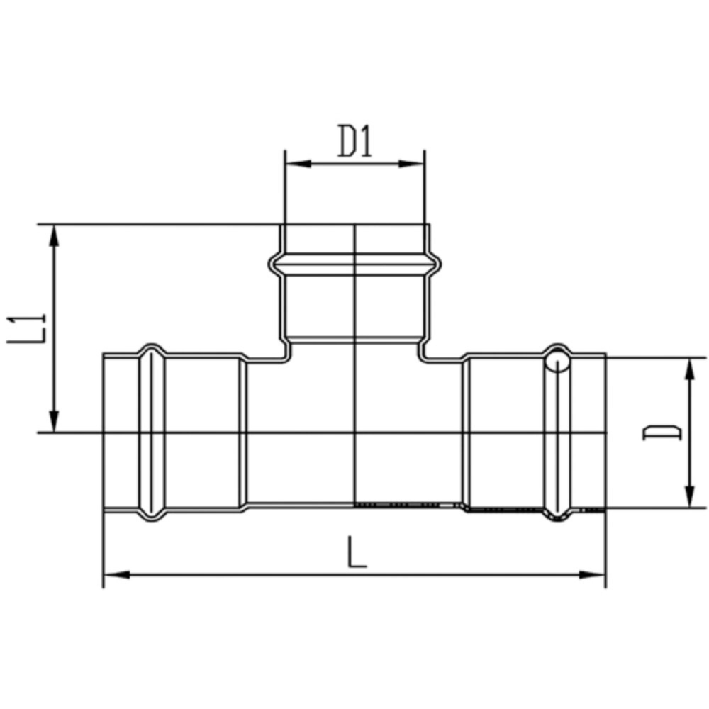 Тройник VIEIR нерж. сталь 22×22×22 VER-PRO (40/4)