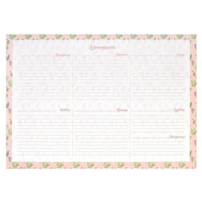 Планинг 297х210мм, 55л., клеевое скрепление "Цветущие кактусы" (Феникс+)