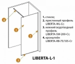 Душевое ограждение Cezares Liberta L-1-100 серый/профиль черный