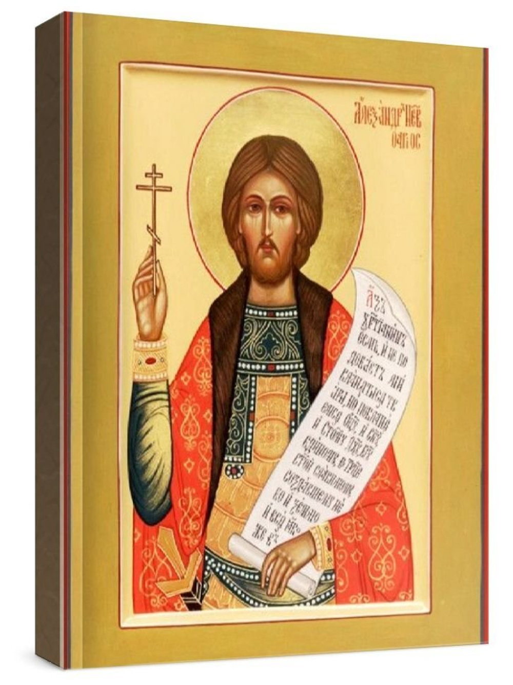 Александр Невский (рукописная икона)