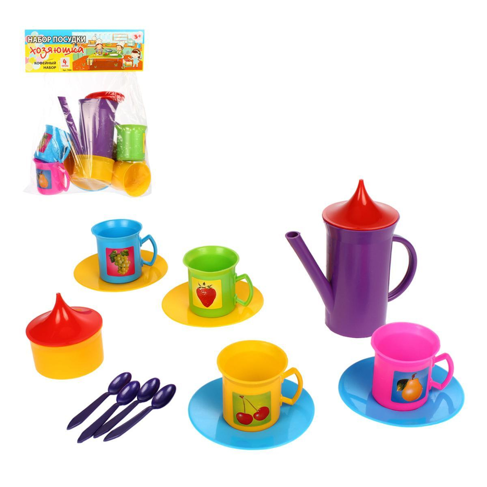 Набор посуды "Кофейный" 4предм. (Юг-пласт)