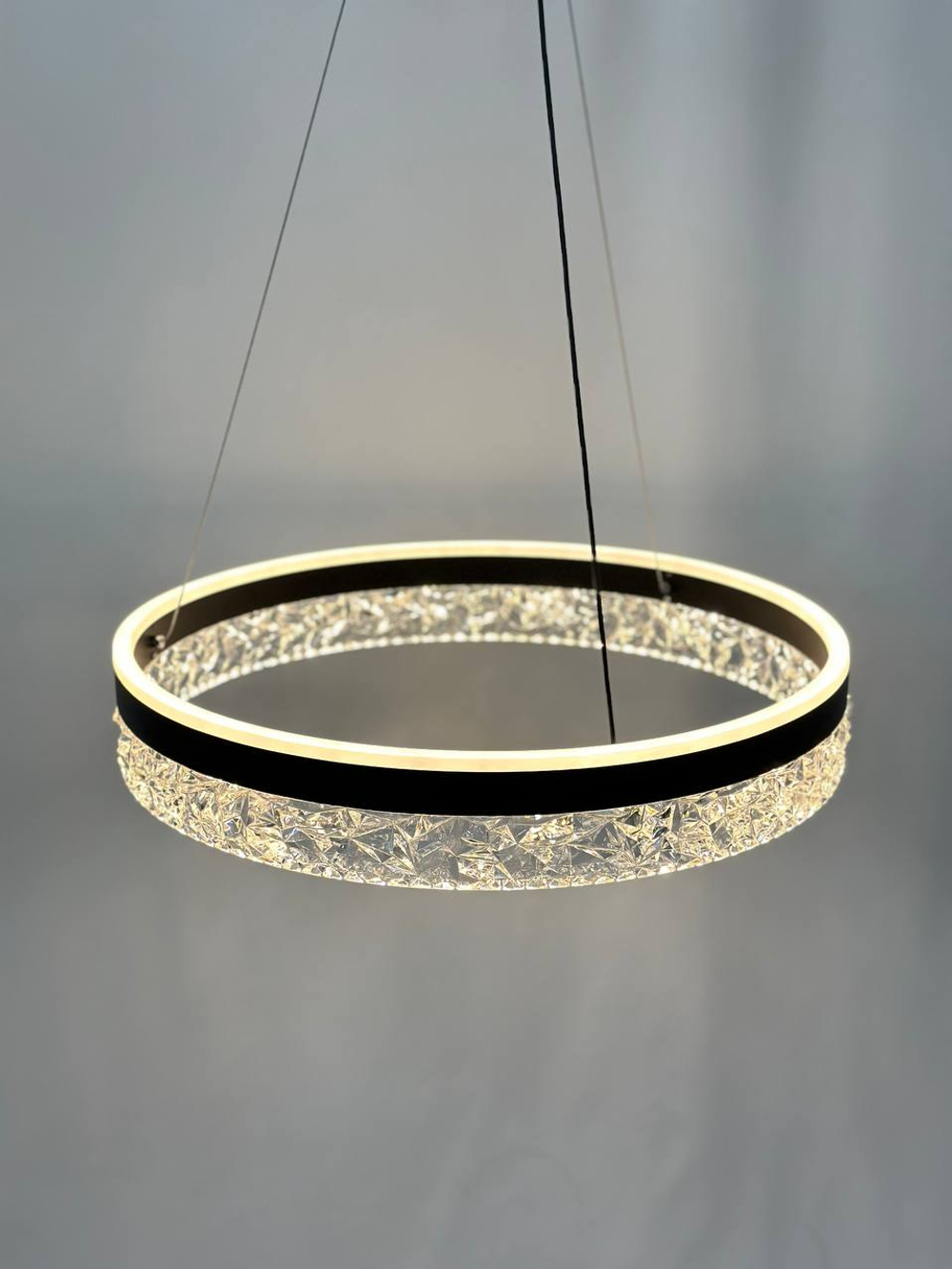 Люстра подвесная светодиодная Lanbos, 62 Вт LED, до 20 кв м, черная