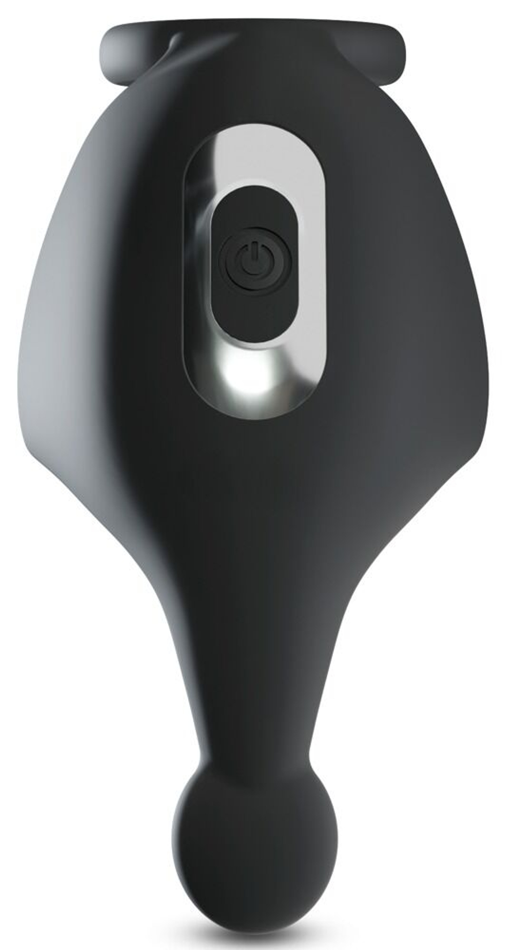 Черная вибронасадка для эрекции и стимуляции мошонки Cock ring with RC ball massager (Цвет: черный)