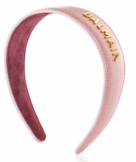 Balmain Hair Couture Ободок для волос розовый кожаный Лимитированная коллекция