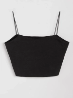 Черный кроп топ укороченный под пиджак