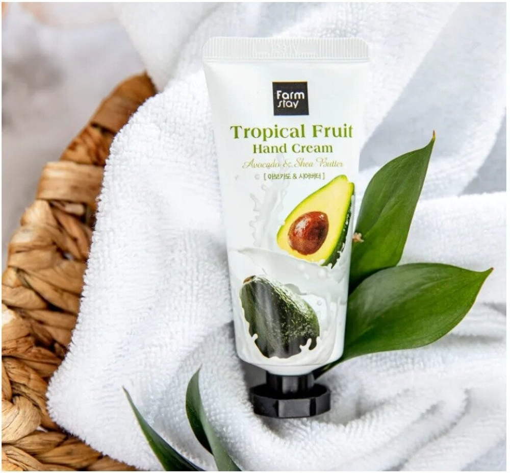 Крем для рук с экстрактом авокадо и маслом ши - Farmstay Tropical Fruit Hand Cream - Avocado & Shea Butter