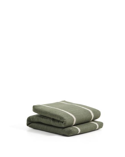 Подушка для шезлонга Daila зеленого цвета из 100% ПЭТ с рисунком икат, 50 x 175 см