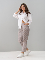 Брюки Бдж-129/бежевый-орнаментджинс