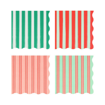 Салфетки большие "Рождественская полоска" 16 шт. (2024)