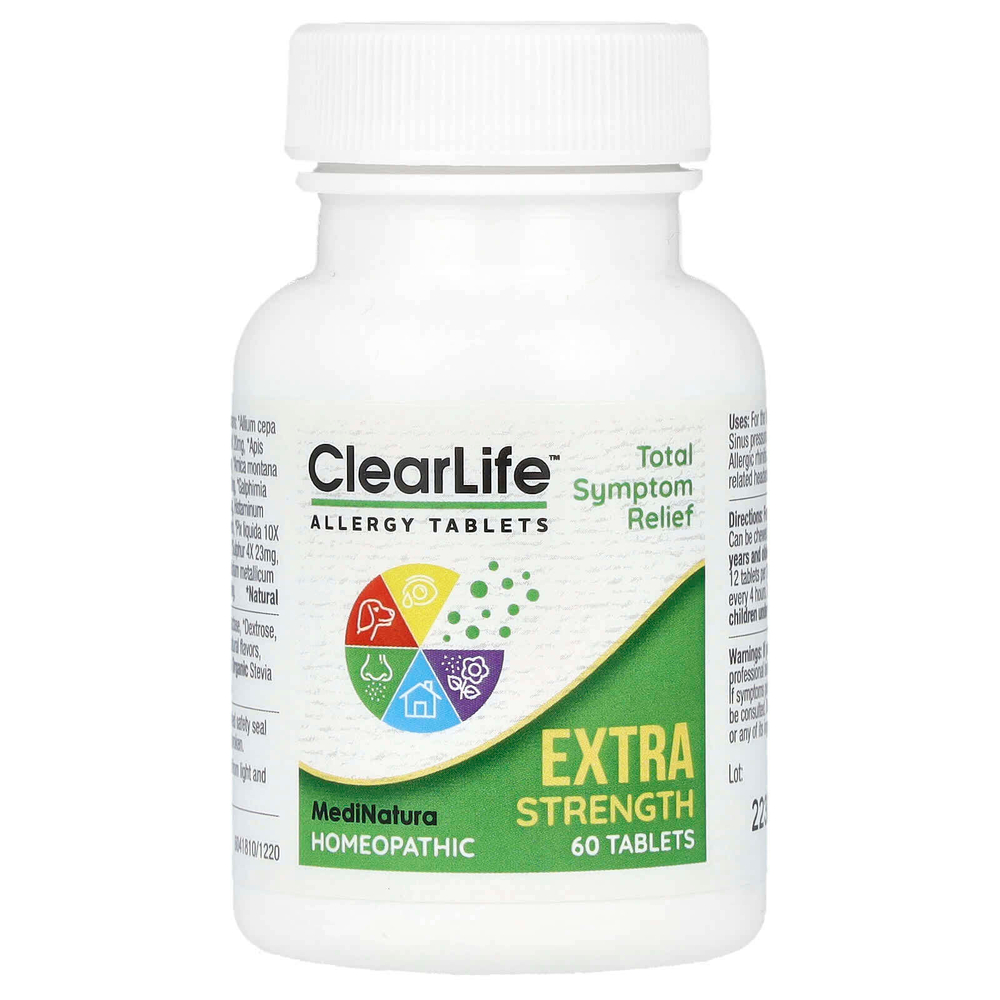 MediNatura, ClearLife, таблетки против аллергии с повышенной силой действия, 60 таблеток