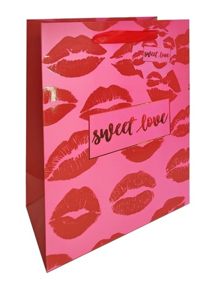 Пакет подарочный бумажный "Sweet Love", мат. ламин., УФ лак, 18x23x10см