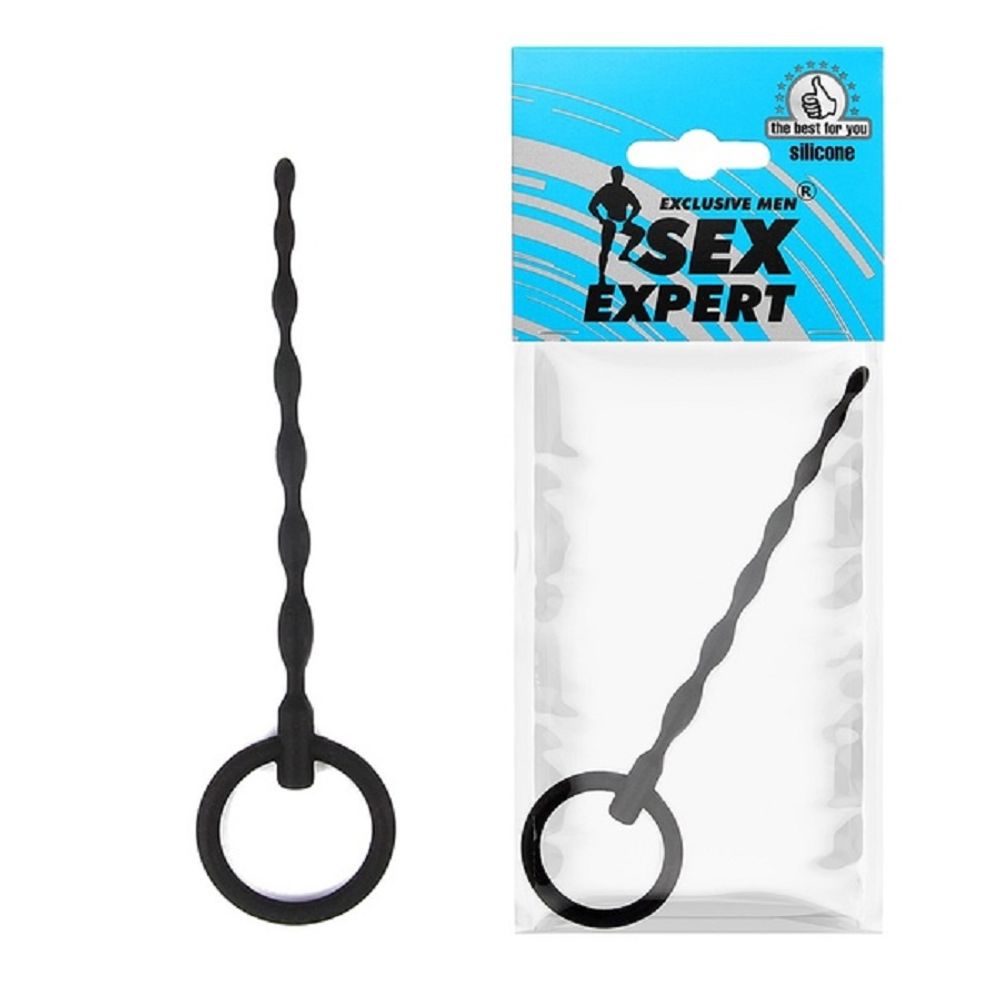 Уретральный стимулятор sex expert силиконовый черный 12 см