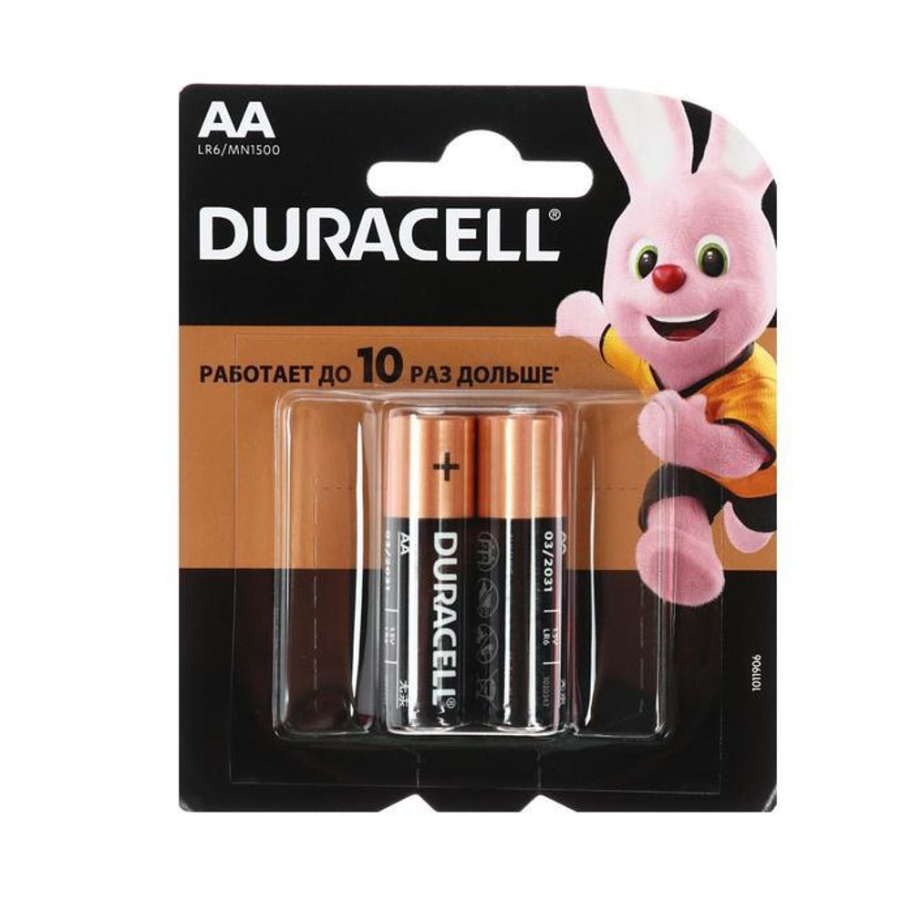 Элемент питания DURACELL MN1500/LR6 2BL AA BASIC 2*10 (5010608) кратно 2 шт