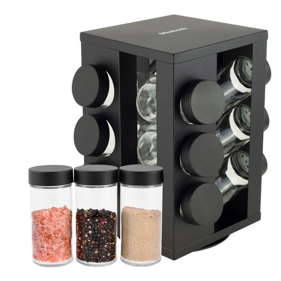 Набор ёмкостей для специй 12 шт. Ofenbach NB 101001 на квадратной подставке из нержавеющей стали