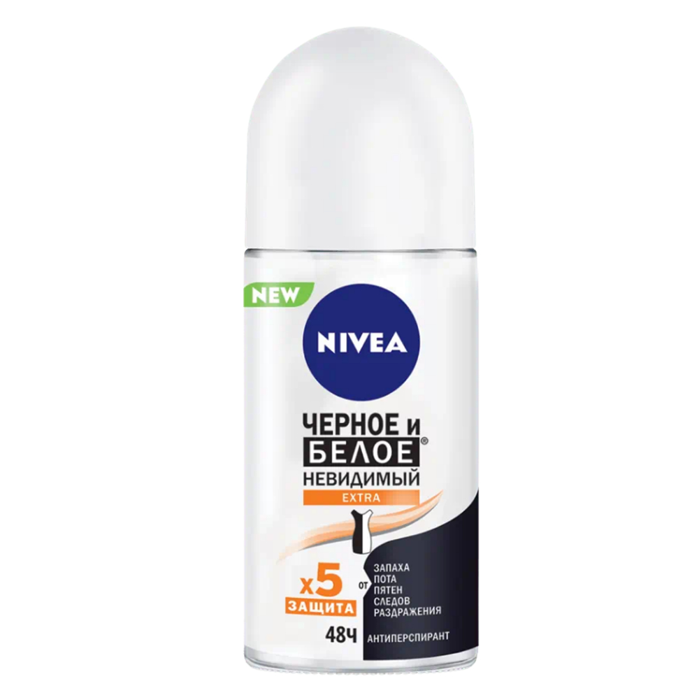 Nivea део-шарик женский extra невидимая защита для черного и белого 50 мл.