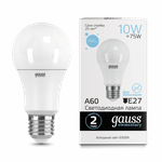 Лампа Gauss Elementary A60 10W 950lm 6500K Е27 LED 1/10/50