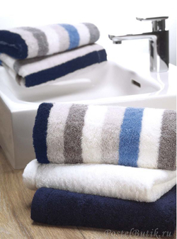 Полотенце 70х140 Cawo Life Style 7052 Sport Streifen синее