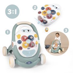 Ходунок-толкатель Smoby Little интерактивный 3 в 1 с игровой панелью от 12 месяцев арт. 140304 — фото 3