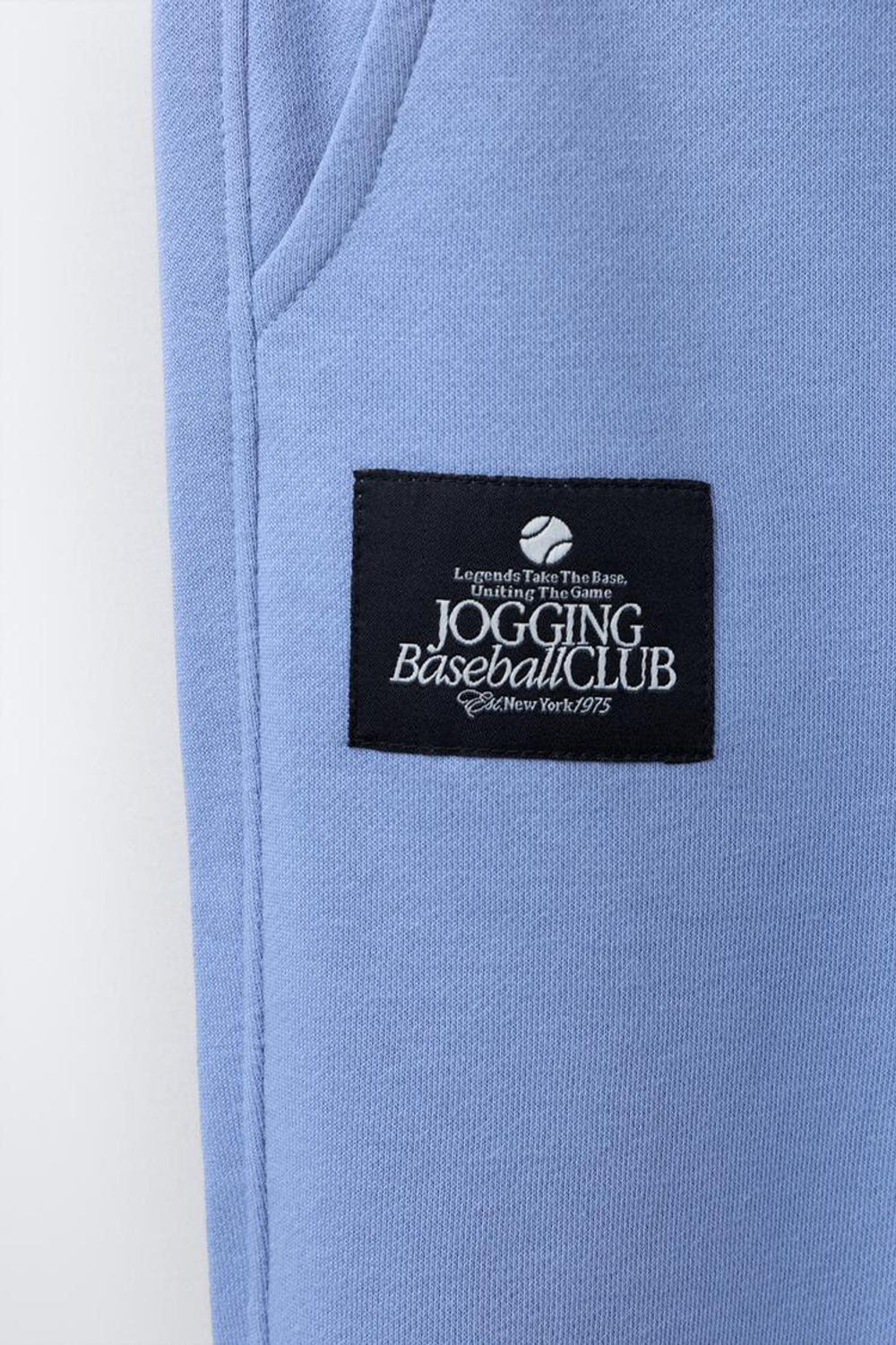 ZARA ДЖОГГЕРЫ ИЗ МЯГКОЙ ТКАНИ С ЭТИКЕТКОЙ, ГОЛУБОЙ