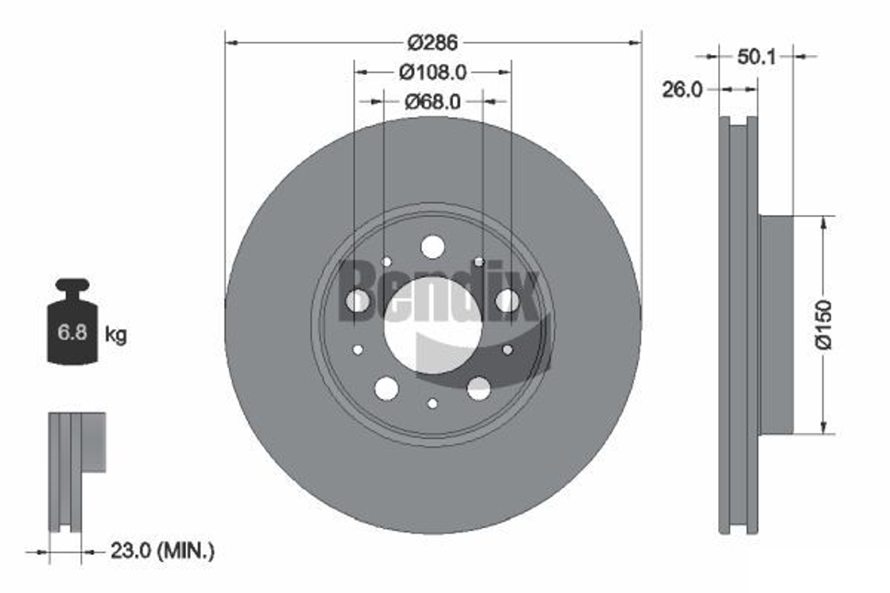 BENDIX Braking - BDS1312-BEN - Brake Disc
