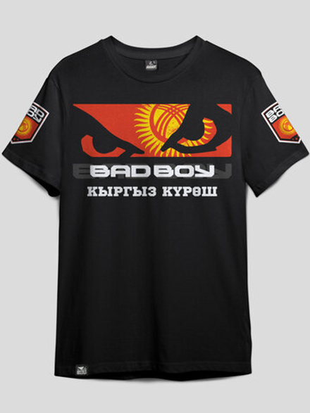 Футболка Bad Boy World КЫРГЫЗ КҮРӨШ  черная