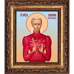 Екатерина Петроградская (Арская) мученица. Икона на холсте. В раме 10 х 12 см.