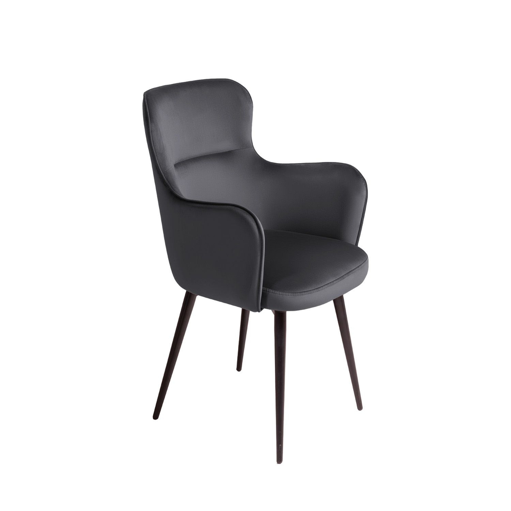 Стул c подлокотниками King, поворотный на 360 градусов, бархат серый 27