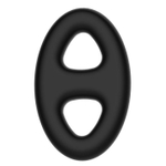 Чёрное эрекционное кольцо с петлёй для мошонки