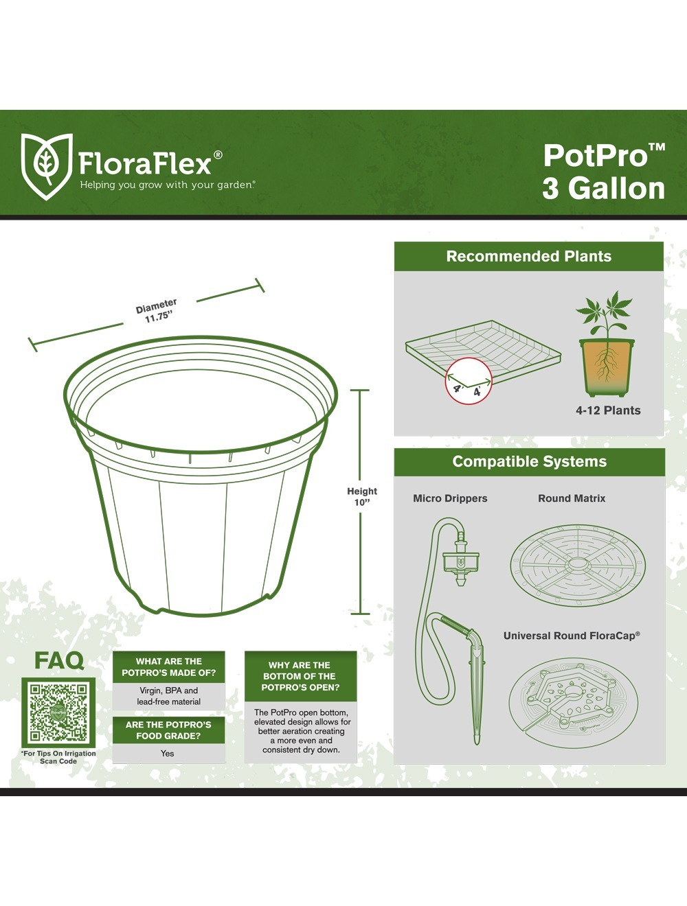 Ведро PotPro 3" круглое 3 GAL (11,3 л)