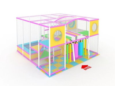 Детский игровой лабиринт «Розовый космос» 24 м² (4,9*4,9*2,9 м)