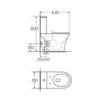 Унитаз напольный Grossman Classic GR-4465SQ (640х350х800) безободковый,белый с тонкой крышкой,микролифт,смыв торнадо,2 места